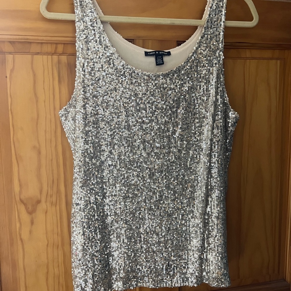Sequin I Womens I Tank Top I Metallic - Picture 4 of 4